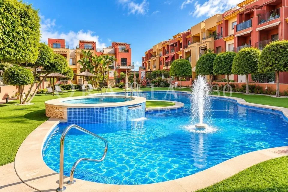 ¡Fantástico ático con solárium privado y vistas al mar en Lomas de Cabo Roig!